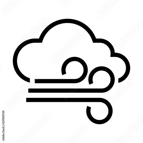 windy weather icon symbolizing strong winds and breezy conditions.