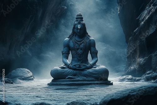 Shiv ling and Mahadev background picture. Generative Ai
