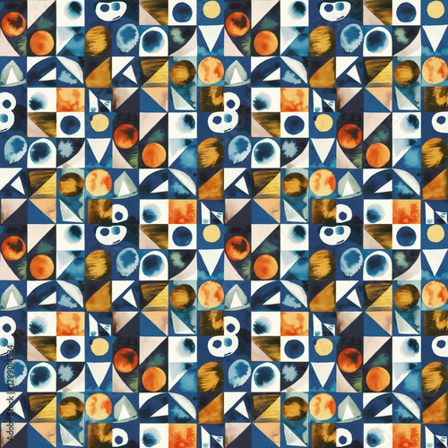 Modern  pattern with multicolor abstract shapes. Colorful abstract background.
