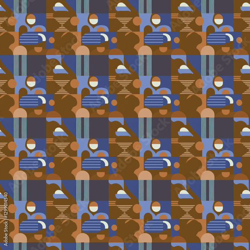 Modern  pattern with multicolor abstract shapes. Colorful abstract background.
