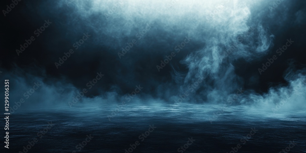 Fototapeta premium Mysterious Dark Ocean with Ethereal Mist and Fog in a Surreal Atmosphere Creating a Dreamlike Underwater Scene Ideal for Fantasy or Horror Projects