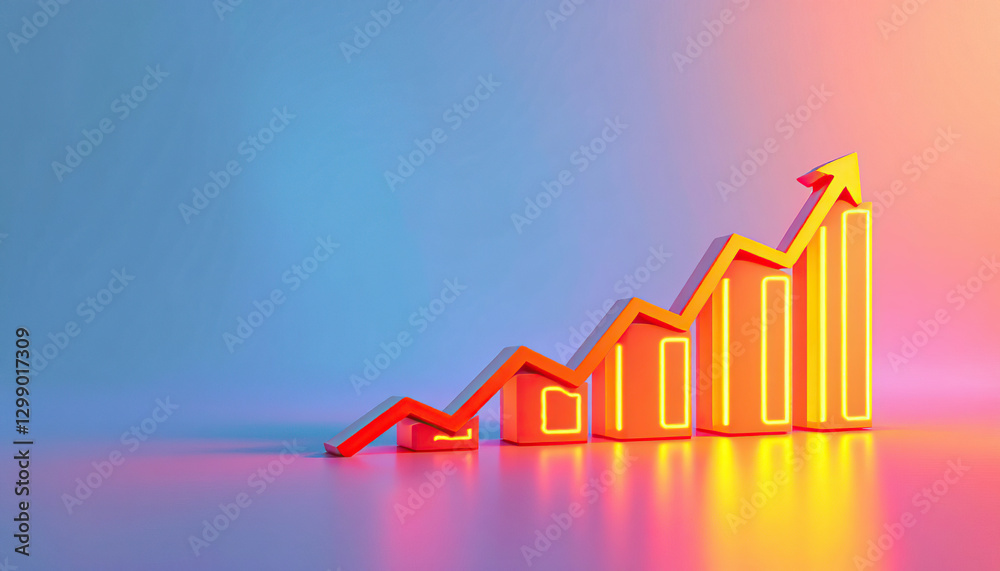 Upward Trending Graph Showing Business Growth and Success Upward Trending Graph Showing Business Growth and Success