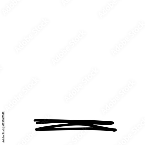 Handwritten underscore horizontal bar symbol in hand drawn style. Vector illustration isolated on white background. For typography, font, shop, logo, alphabet, sales, signboard, education.