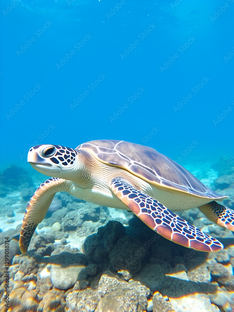 Obraz premium Hawksbill sea turtle