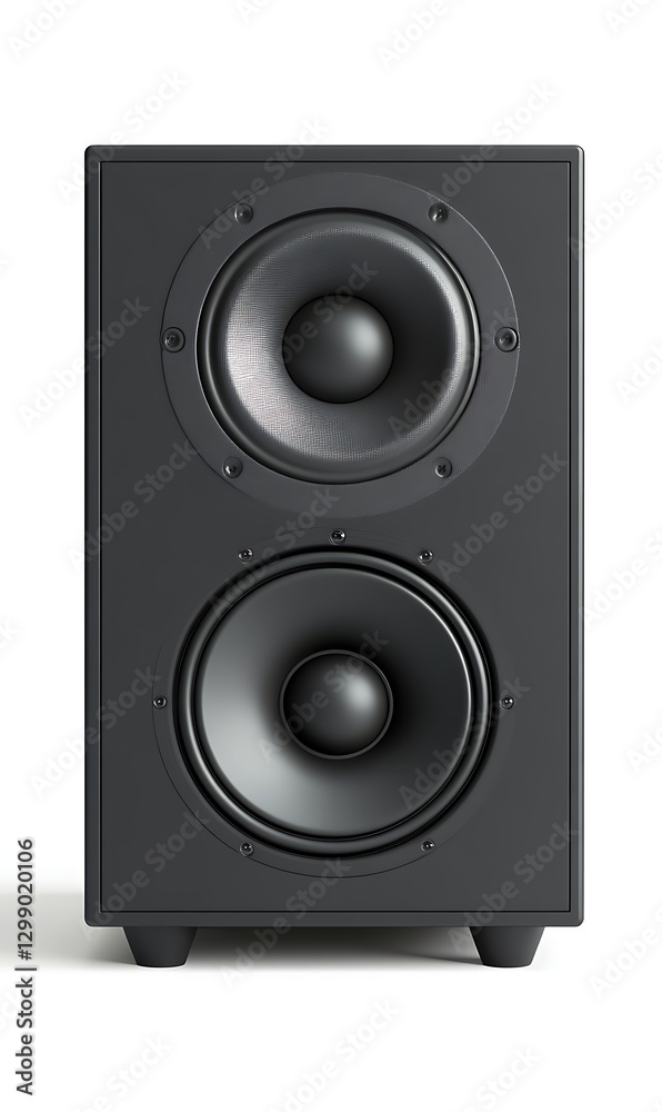 a black speaker with two round speakers a black speaker with two round speakers