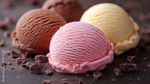 ice cream scoops ball chocolate isolated,studio background