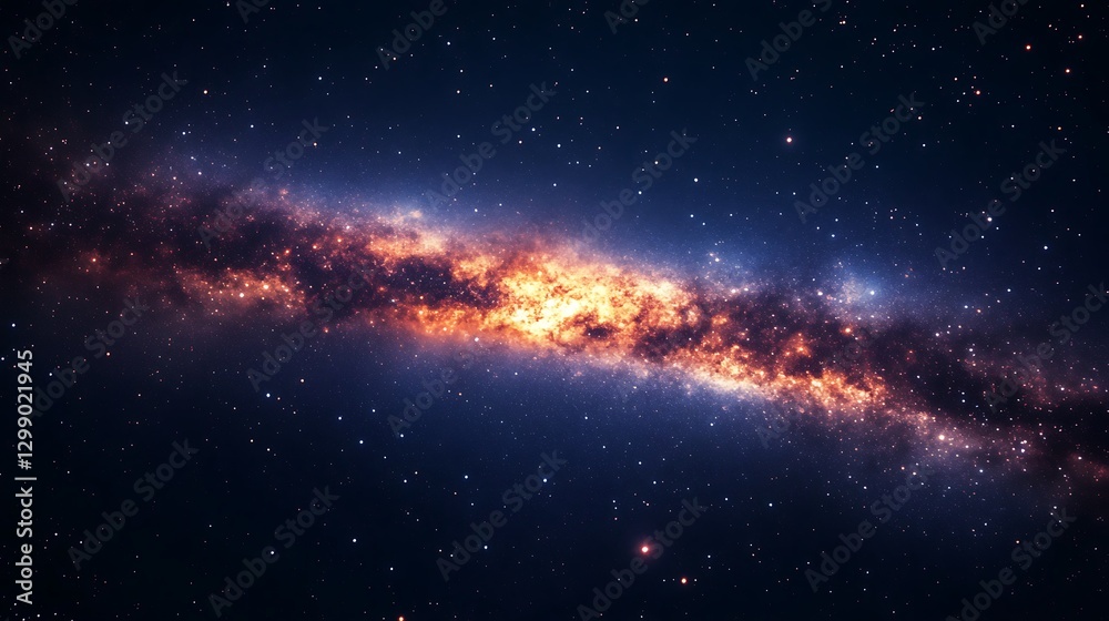 Fototapeta premium a blue and orange nebula in space