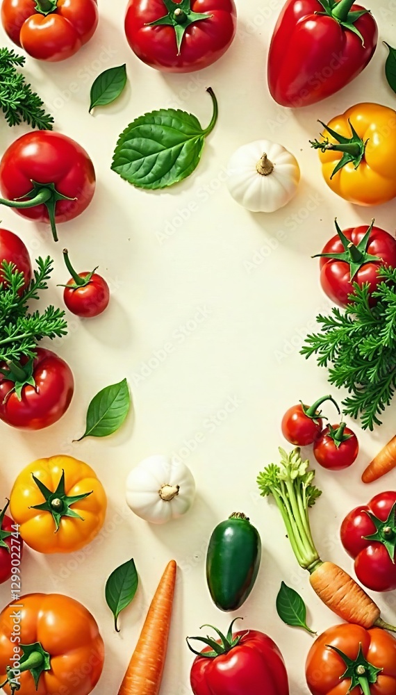 Colorful seamless pattern with fresh vegetables like tomatoes, peppers, and carrots, tomatoes, fresh Colorful seamless pattern with fresh vegetables like tomatoes, peppers, and carrots, tomatoes, fresh