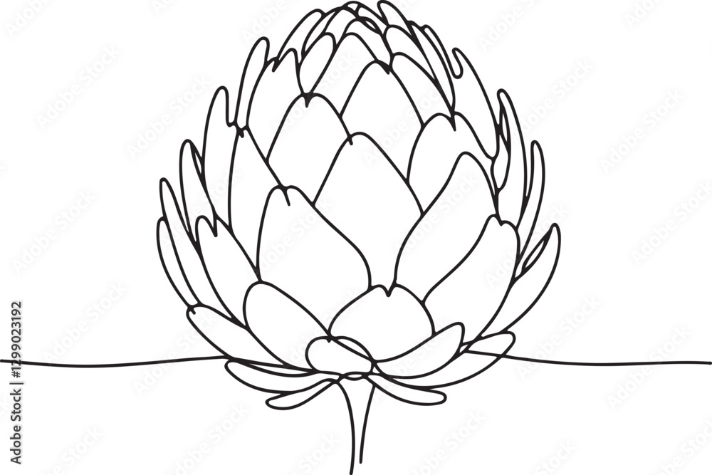Obraz premium Simple and Elegant Artichoke Line Art Vector Illustration