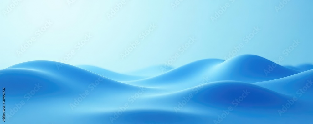 Fototapeta premium Soft blue abstract background with gentle ripples, waves, minimalist, gradient