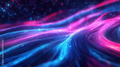 Abstract glowing blue and pink lines. This photo is perfect for creating a futuristic or sci-fi feel.