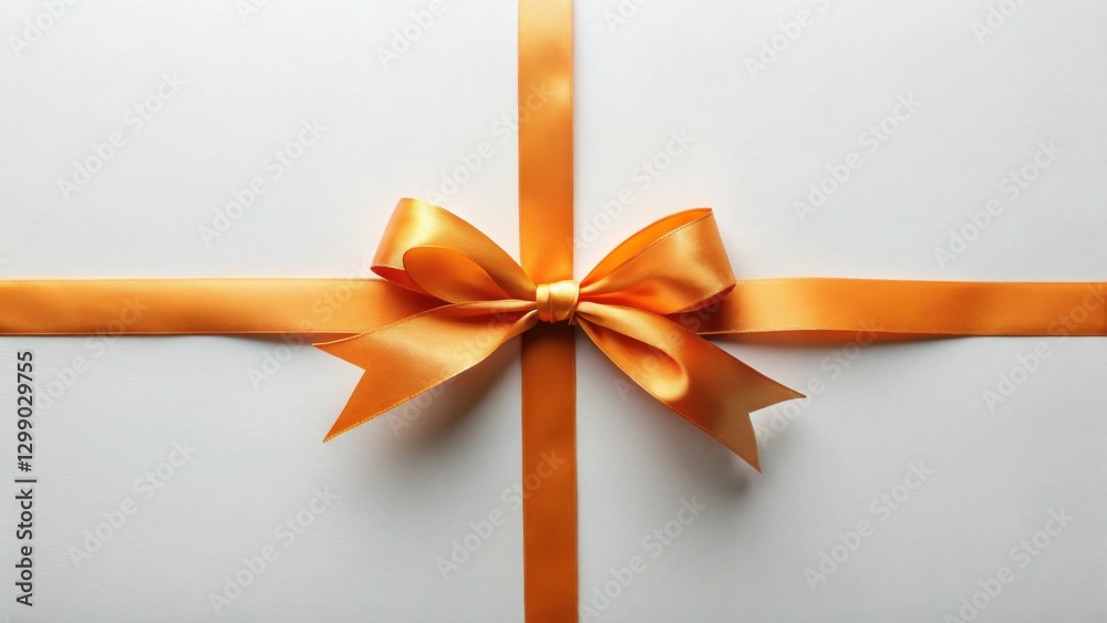 A simple, elegant amber ribbon tied in a classic bow atop a pristine white surface, perfect for gift-wrapping, crafting projects, or adding a touch of sophistication to any design. A simple, elegant amber ribbon tied in a classic bow atop a pristine white surface, perfect for gift-wrapping, crafting projects, or adding a touch of sophistication to any design.