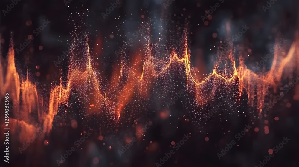 Dynamic Audio Spectrum with Floating Particles in Vibrant Minimalist Background Dynamic Audio Spectrum with Floating Particles in Vibrant Minimalist Background
