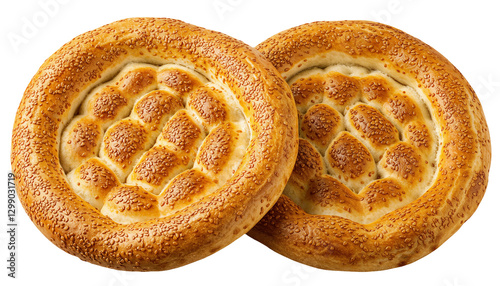 Ramadan Pita isolated on transparent background - Turkish Ramazan Pidesi