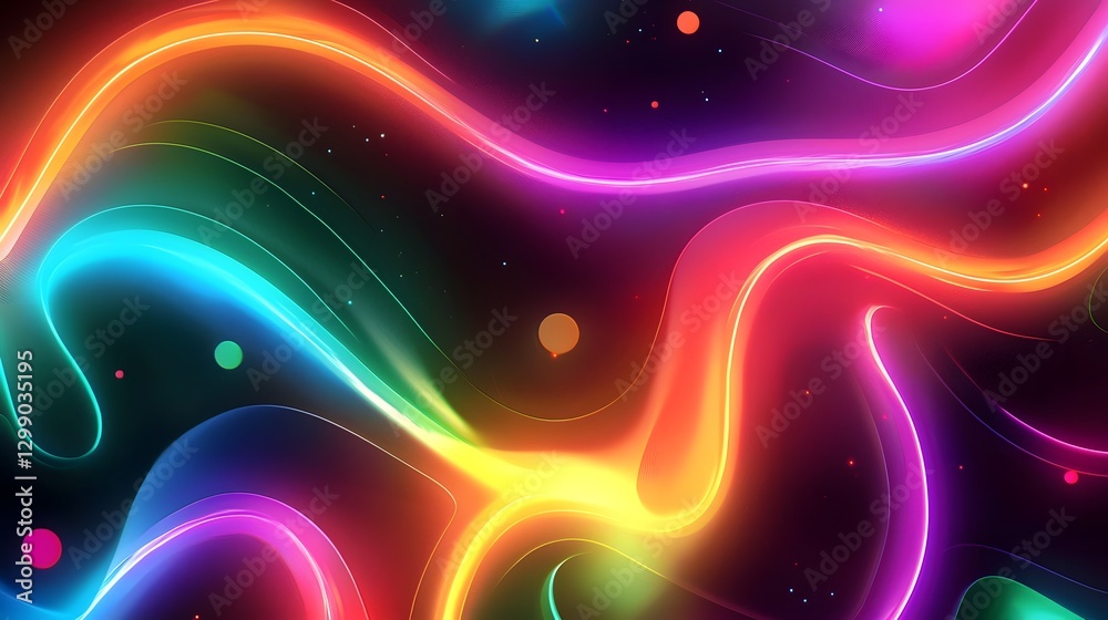 Obraz premium Mesmerizing Neon Circuits Forming a Vibrant Digital Aura in the Cosmos