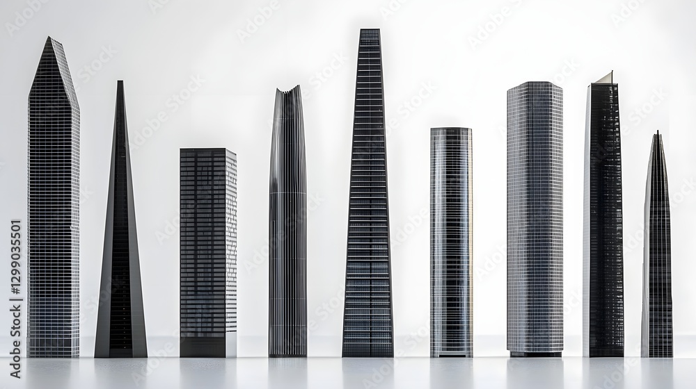 Obraz premium Ultra Modern Futuristic City Skyline with Sleek Architectural Structures