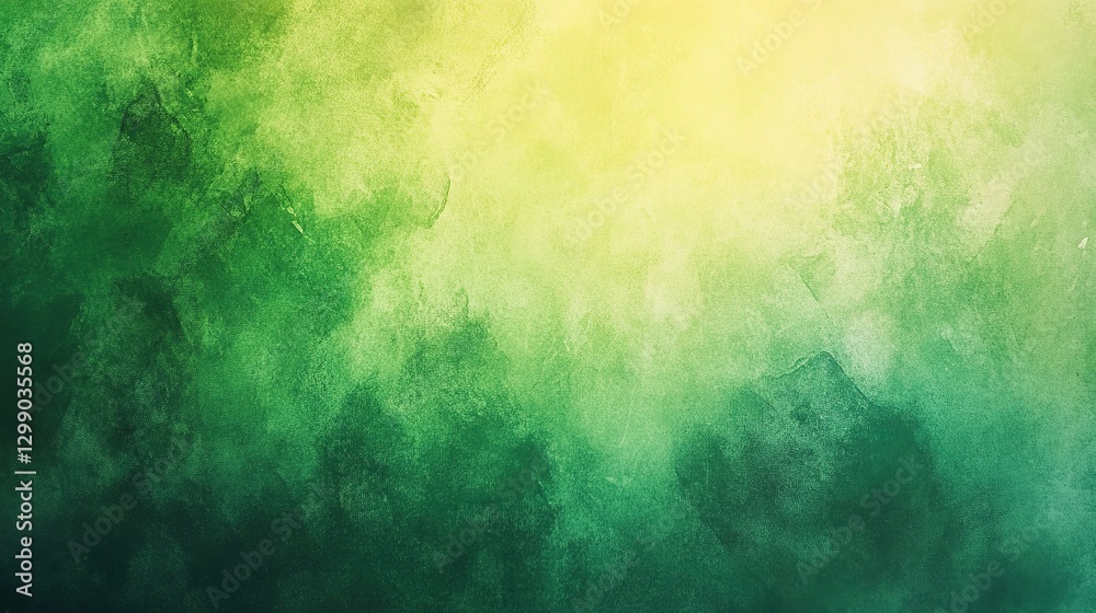 Fototapeta premium Green watercolor texture with smooth brush strokes, embodying artistic abstraction and gradient harmony.