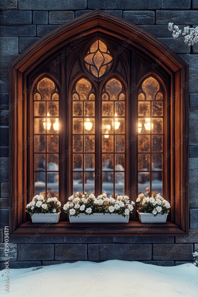 Obraz premium A sharp picture of an enchanting evening street