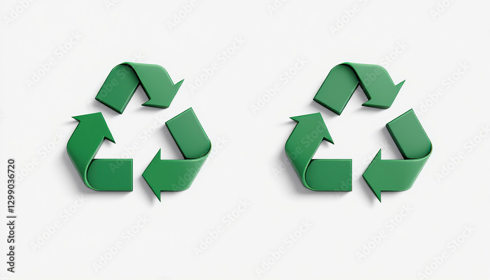 Obraz premium Green Recycle Symbol 3d Render for Eco Projects