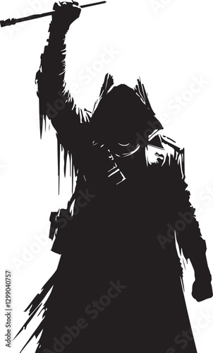 Dystopian resistance leader vector