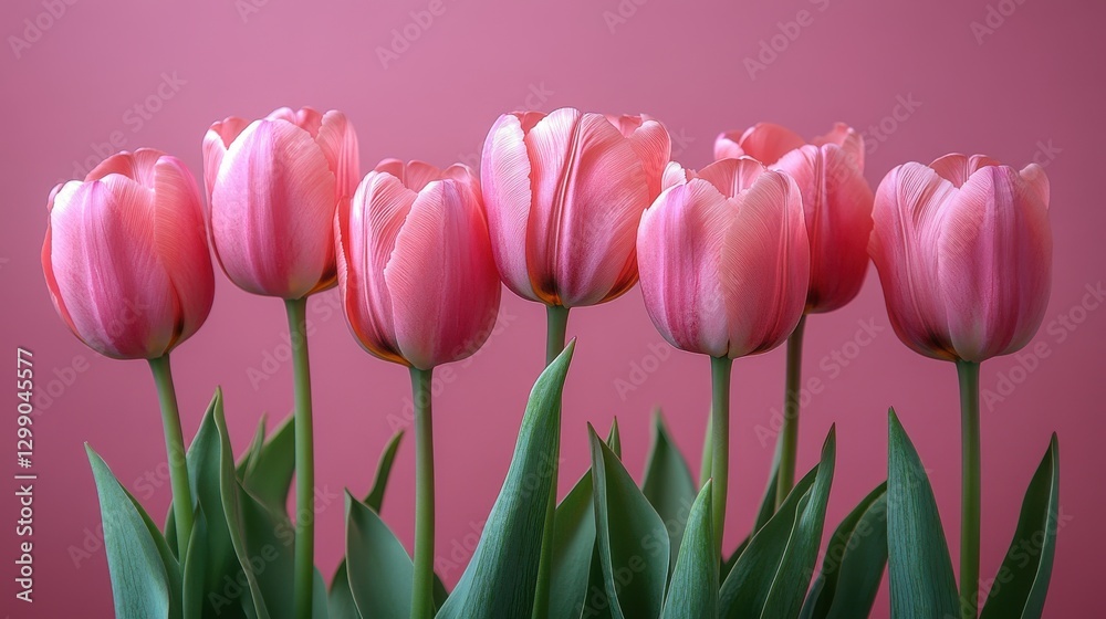 Fototapeta premium pink tulip flowers isolated,studio background
