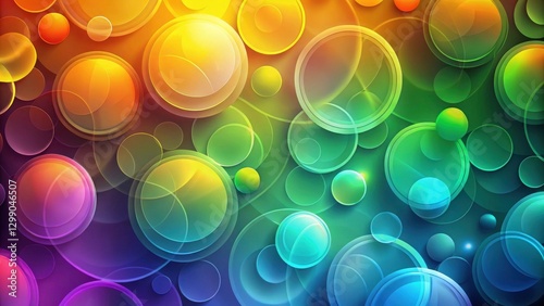 Abstract Colorful Overlapping Circles Background Design with Vibrant Hues and Gradient Effects