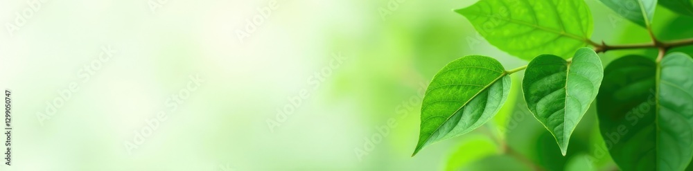 Fototapeta premium Fresh green moringa leaves against a neutral background, green, plant leaves