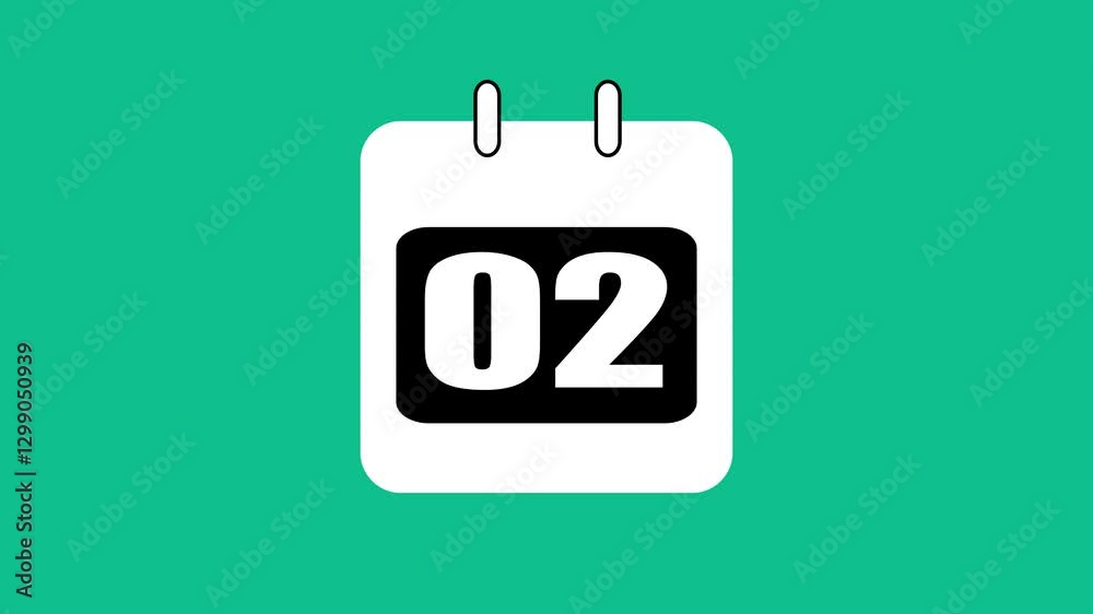 Calendar icon - day 02 animation Luma matte with transparent background 4K appointment, important date, Timetable. time management, organize meeting. Planning strategy. Animated stock video Calendar icon - day 02 animation Luma matte with transparent background 4K appointment, important date, Timetable. time management, organize meeting. Planning strategy. Animated stock video