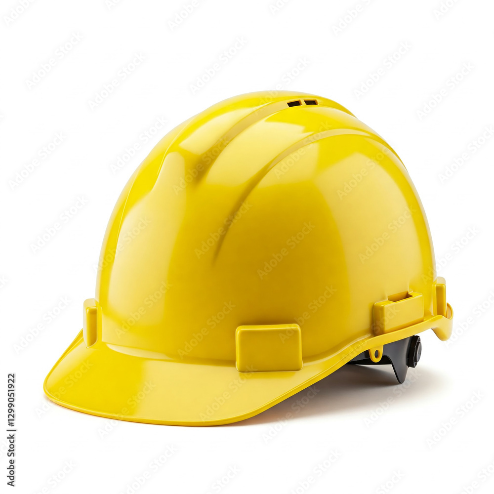 Fototapeta premium yellow helmet isolated on white. Yellow safety construction helmet isolated on white background. 