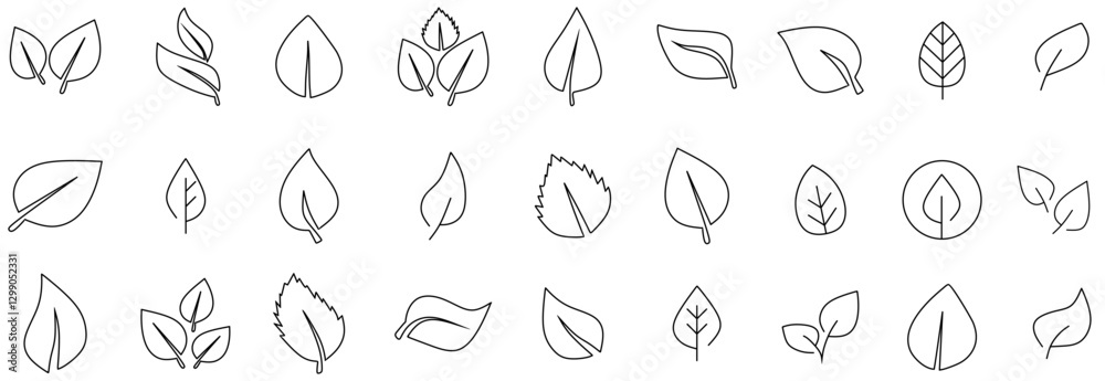 Leaf web icons in line style. Plants, ecology, herbal, vegetarian, eco, nature, collection. Vector illustration Leaf web icons in line style. Plants, ecology, herbal, vegetarian, eco, nature, collection. Vector illustration