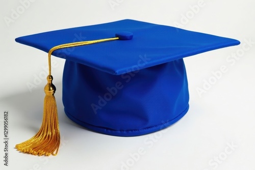 Classic blue graduation cap, shimmering gold tassel , opportunity, university, celebration