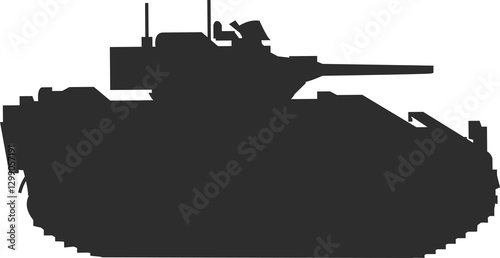 Military equipment classic silhouette black color M2 Bradley icon.