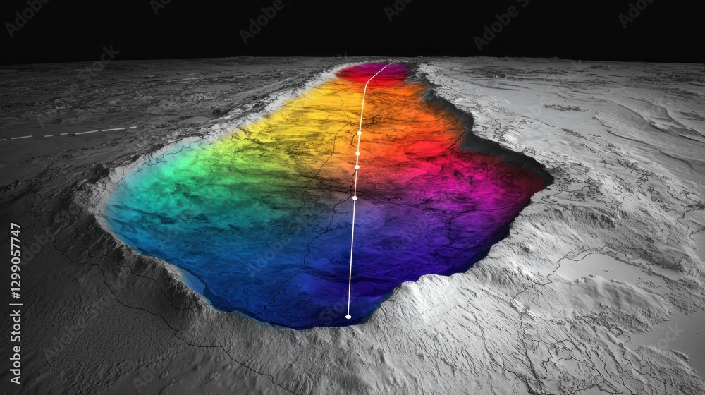 Fototapeta premium Mars' colorful underground lakes scientific discoveries and aerial astrobiology insights