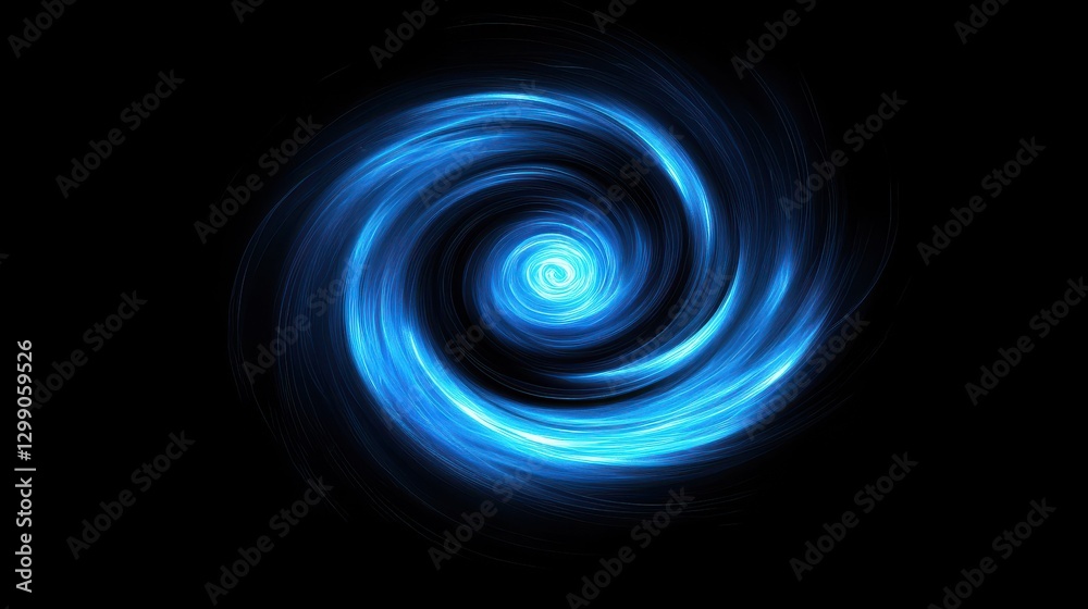 Abstract blue energy vortex with glowing light in dark space. Abstract blue energy vortex with glowing light in dark space.