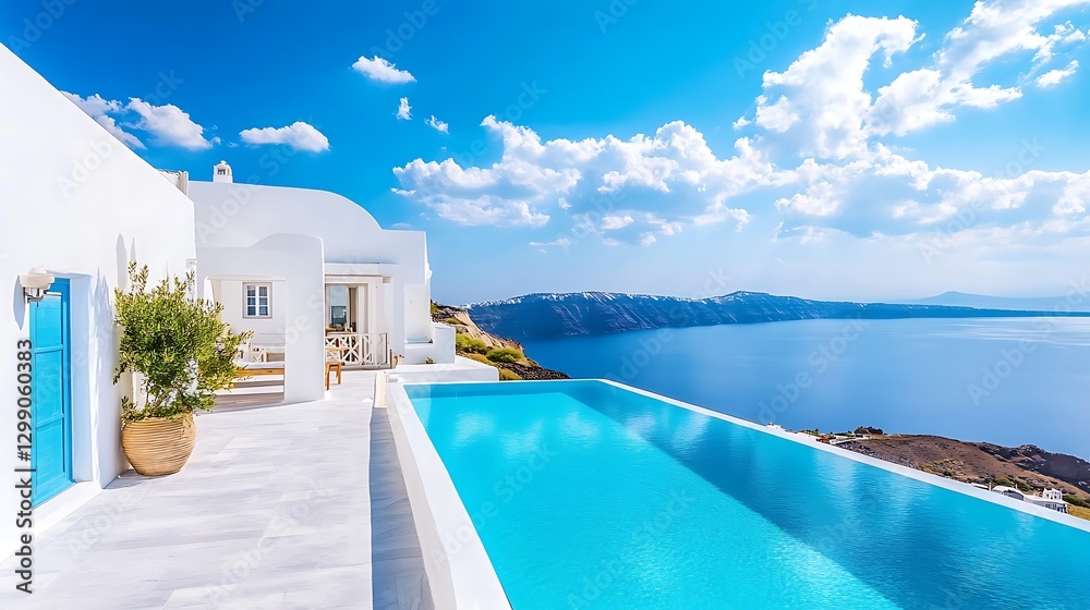 Fototapeta premium a pool overlooking the sea