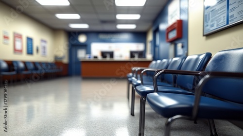 Neatly Arranged Chairs in a Vaccination Center Waiting Area