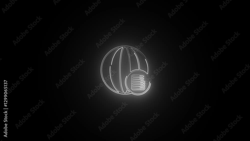 Glowing neon World free icon isolated on black background. HD Video motion graphic animation Glowing neon World free icon isolated on black background. HD Video motion graphic animation