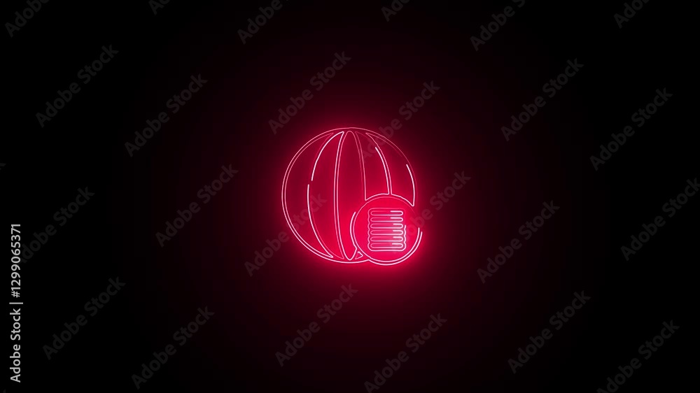 Glowing neon World free icon isolated on black background. HD Video motion graphic animation Glowing neon World free icon isolated on black background. HD Video motion graphic animation