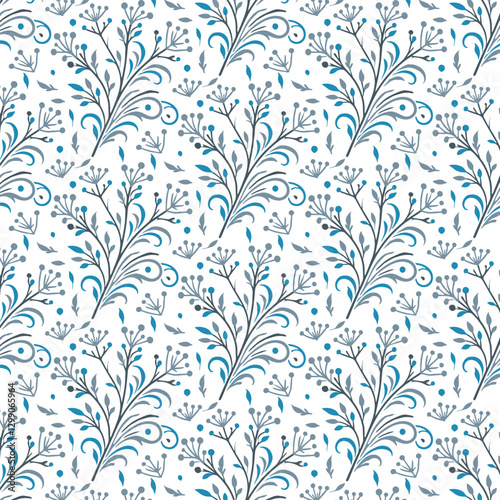 ornate seamless blue floral pattern with elegant floral flourishes for premium pillow covers and decorative table tops

