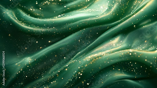 Emerald Green Glitter Fabric Texture