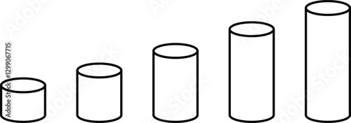 Cylinder shape icon. Element of geometric figure. Editable Stroke. Vector illustration
