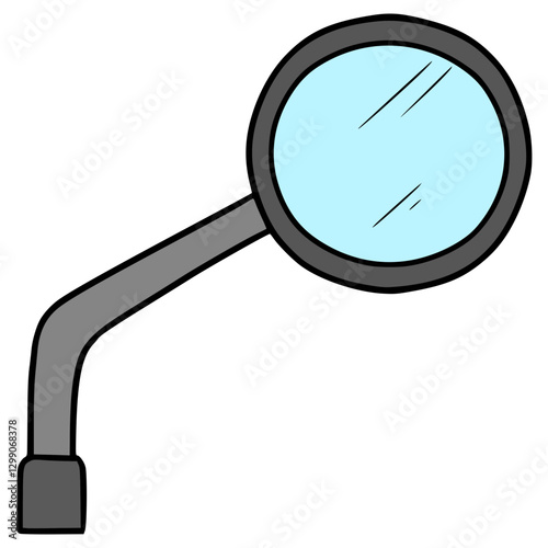 rear view mirror motorcycle illustration hand drawn isolated vector