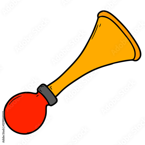 rubber horn illustration hand drawn isolated vector