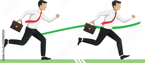 Race to Success Businesspeople Competing for the Lead
