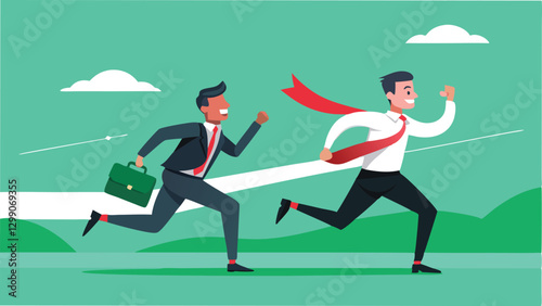 Race to Success Businesspeople Competing for the Lead
