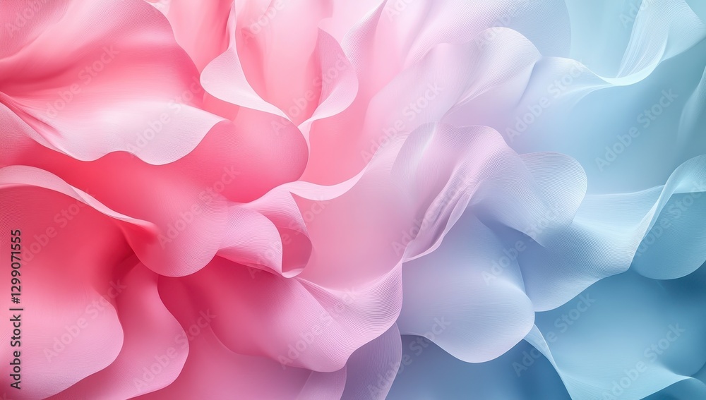 Fototapeta premium Soft Pink and Blue Abstract Background with Flowing Fabric Texture for Artistic and Modern Design Projects