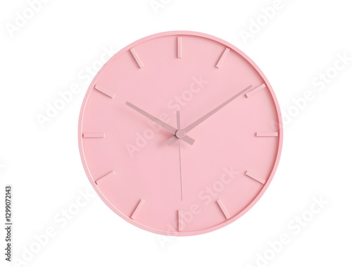 A minimal round pink wall clock for girls room decor 