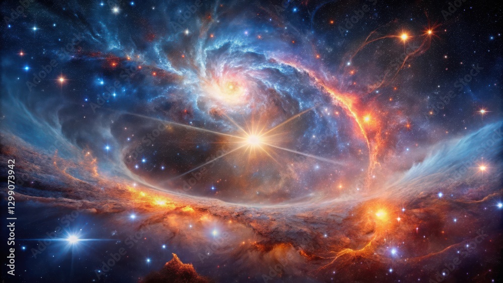 A Celestial Tapestry of swirling nebulae, radiant stars, and cosmic dust, showcasing the vibrant beauty of the universe's infinite expanse. A Celestial Tapestry of swirling nebulae, radiant stars, and cosmic dust, showcasing the vibrant beauty of the universe's infinite expanse.