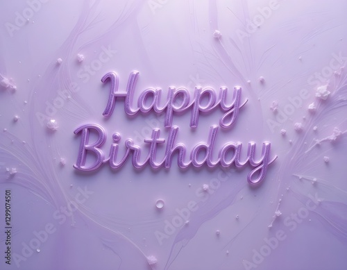 Happy Birthday card with purple background.