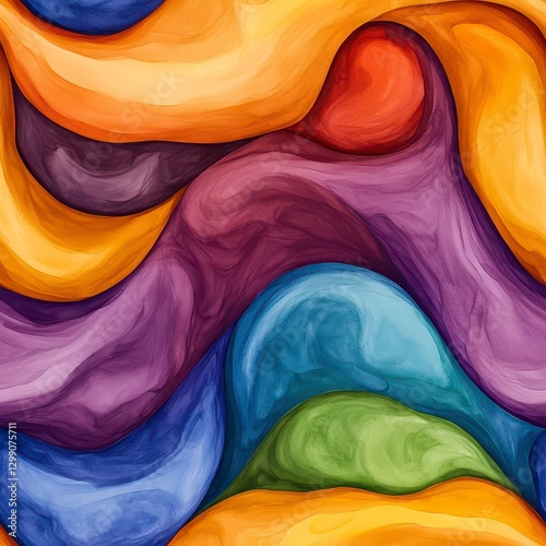 Vibrant Abstract Swirls A Colorful Fluid Art Painting